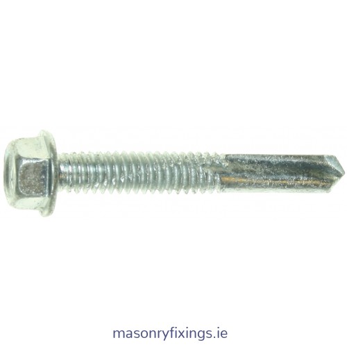 E-X BOHR 5 5.5mm x 50mm For Heavy Steel Self Drill Hexagon Head Stainless Steel Tek Screw  BOX 100